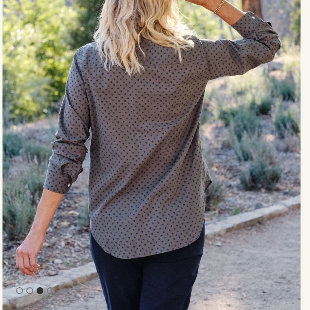 Frank & Eileen Star Pattern Button Up Shirt Size … - image 2